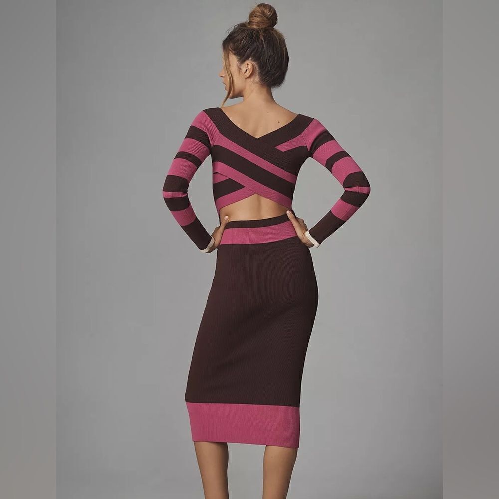 Anthropologie Le Superbe Fall In Rib Midi Dress NWT